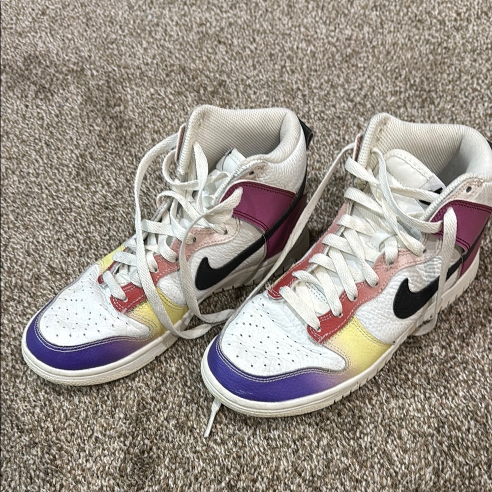 Nike Purple Yellow Sneakers Athletic Casual